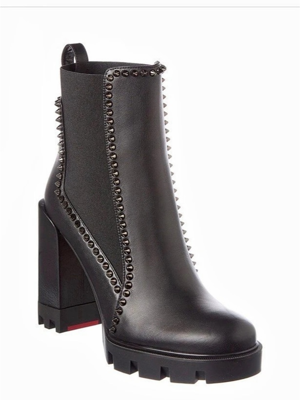 Christian Louboutin Out Line Spike Lug 100 Leather Boot